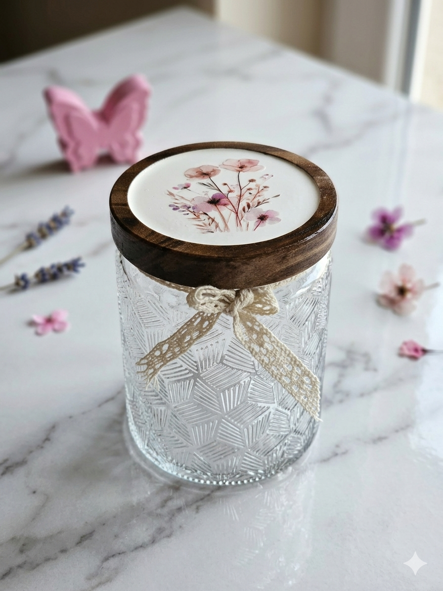 Glasdose "Blumen"
