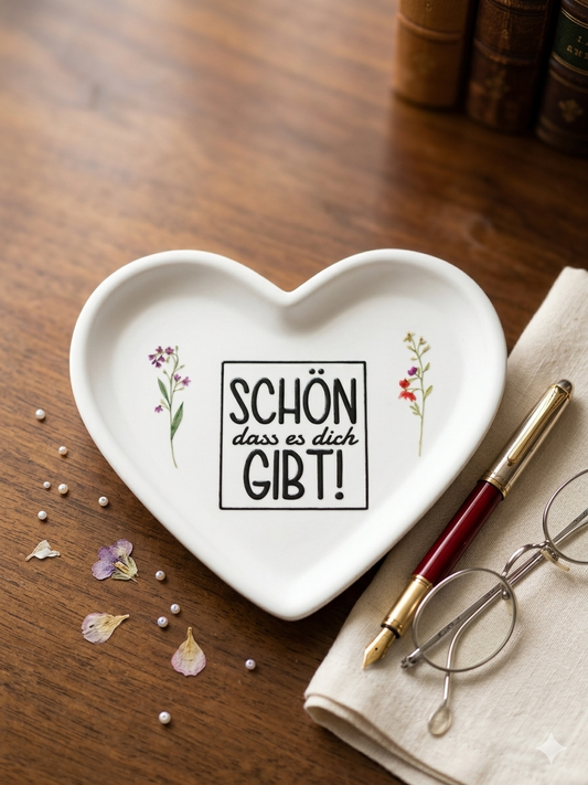 Kleine Herzschale mit Spruch